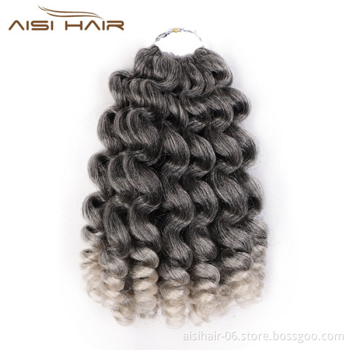 Aisi Hair 8 Inch Multi Color Jumpy Wand Curly Crochet Braids Jamaican Bounce Synthetic Crochet Hair Extension For Black Women